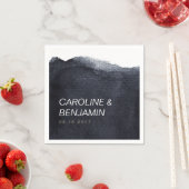 Serviette En Papier Indigo aquarelle moderne simple mariage (En situation)