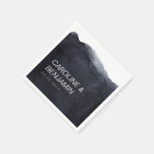 Serviette En Papier Indigo aquarelle moderne simple mariage (Coin)