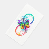 Serviette En Papier Infini lumineux avec papillon arc-en-ciel (Coin)