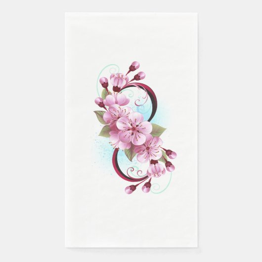Serviette En Papier Infinité avec les fleurs Sakura (Devant)