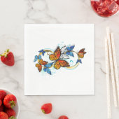 Serviette En Papier Infinité de papillons monarques (En situation)