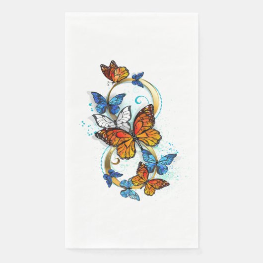 Serviette En Papier Infinité de papillons monarques (Devant)