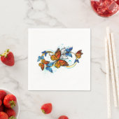 Serviette En Papier Infinité de papillons monarques (En situation)