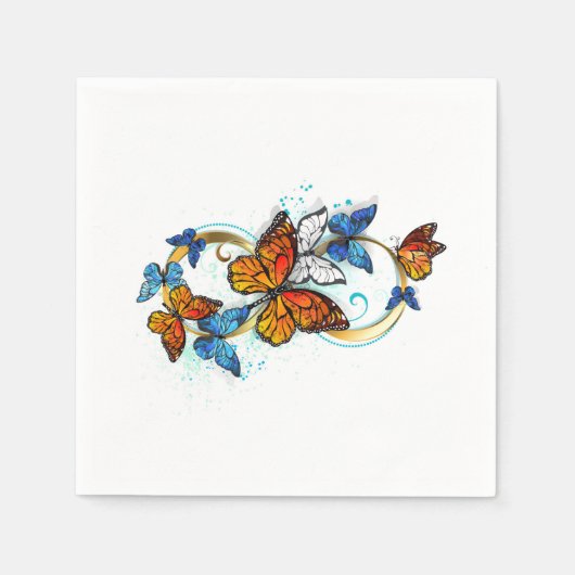 Serviette En Papier Infinité de papillons monarques (Devant)