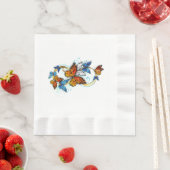 Serviette En Papier Infinité de papillons monarques (En situation)