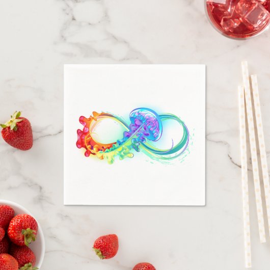 Serviette En Papier Infinity avec Rainbow Jellyfish (En situation)