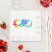 Serviette En Papier Infinity avec Rainbow Jellyfish (En situation)