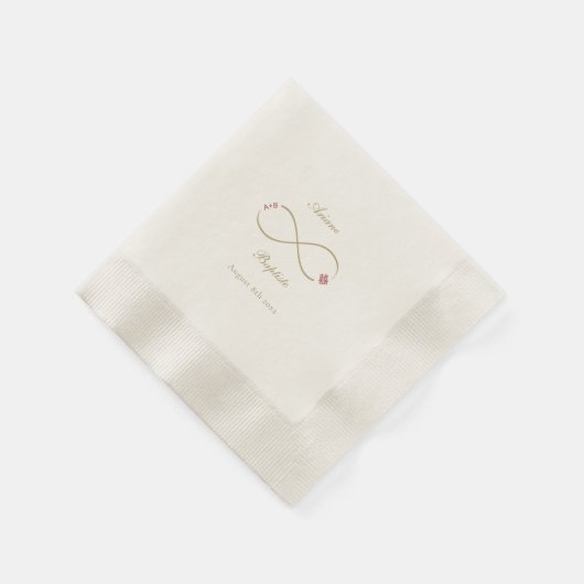 Serviette En Papier Infinity Love Double Bonheur Mariage chinois (Coin)
