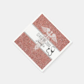 Serviette En Papier Infirmière Caduceus Stethoscope Rose Parties scint (Coin)