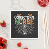 Serviette En Papier Infirmière correctionnelle Halloween Citrouille cl (En situation)