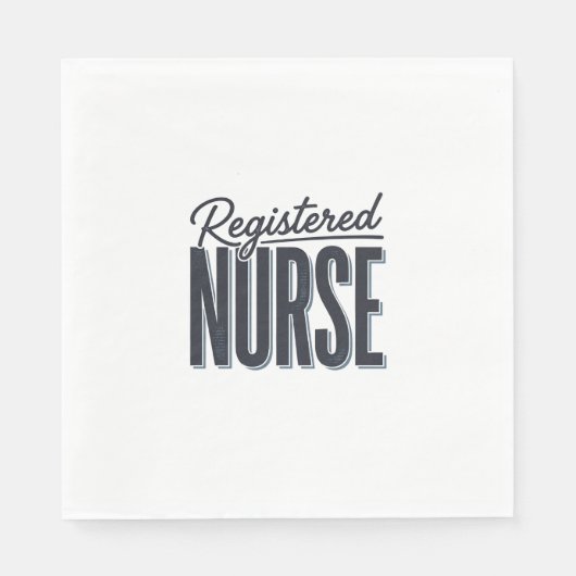 Serviette En Papier Infirmière diplômée Script Typographie Vector Desi (Devant)
