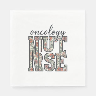 Serviette En Papier Infirmière en oncologie Floral Vintage