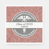 Serviette En Papier Infirmière Félicitations Parties scintillant rose  (Devant)