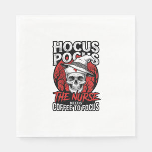 Serviette En Papier Infirmière Halloween Crâne Café Focus Vintage T-Sh
