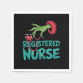 Serviette En Papier Infirmière inscrite Stethoscope Père Noël Elf Chri (Devant)