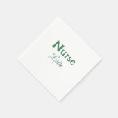Serviette En Papier Infirmière médecin ajouter le nom texte vert bleu  (Coin)