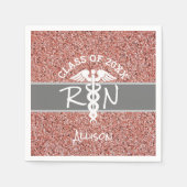 Serviette En Papier Infirmière RN Caduceus Graduation Rose Parties sci (Devant)