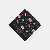 Serviette En Papier Infirmière RN personnalisée | Docteur Motif Médica (Coin)