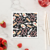 Serviette En Papier Infirmière thème serviettes Noir (En situation)