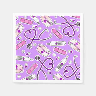 Serviette En Papier Infirmière thème serviettes violet