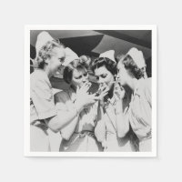 Infirmières fumant, photographie vintage