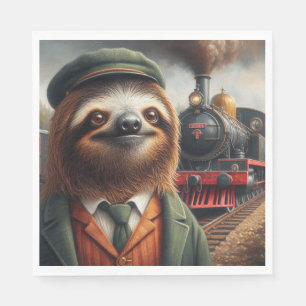 Serviette En Papier Ingénieur de train Sloth