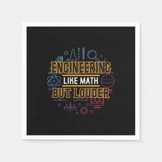 Serviette En Papier Ingénieur Ingénieur Comme Math (Devant)