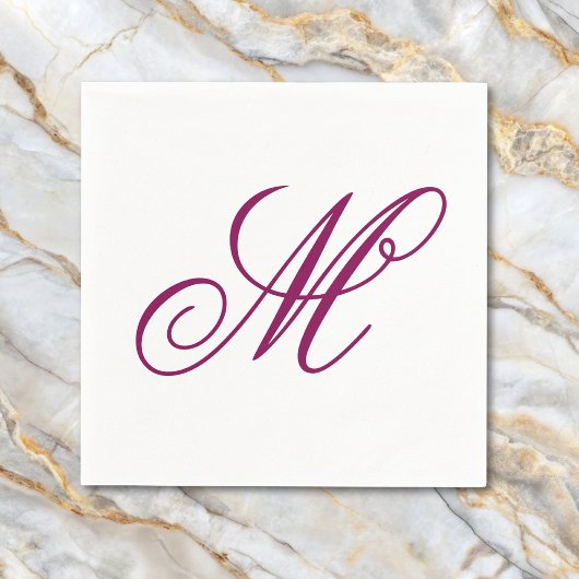 Serviette En Papier Initiale de monogramme de vin élégant