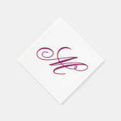 Serviette En Papier Initiale de monogramme de vin élégant (Coin)
