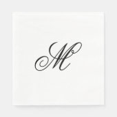 Serviette En Papier Initiale de monogramme élégant (Devant)