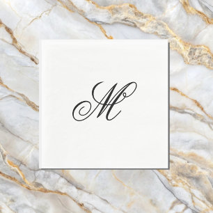 Serviette En Papier Initiale de monogramme élégant