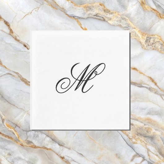 Serviette En Papier Initiale de monogramme élégant