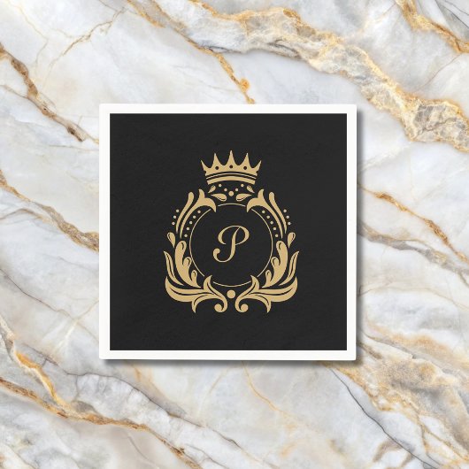 Serviette En Papier Initiale de monogramme élégant