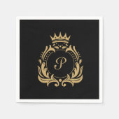 Serviette En Papier Initiale de monogramme élégant (Devant)