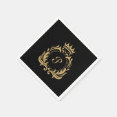 Serviette En Papier Initiale de monogramme élégant (Coin)