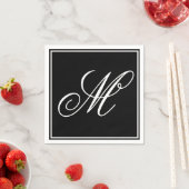 Serviette En Papier Initiale de monogramme élégant (En situation)