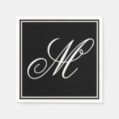 Serviette En Papier Initiale de monogramme élégant (Devant)