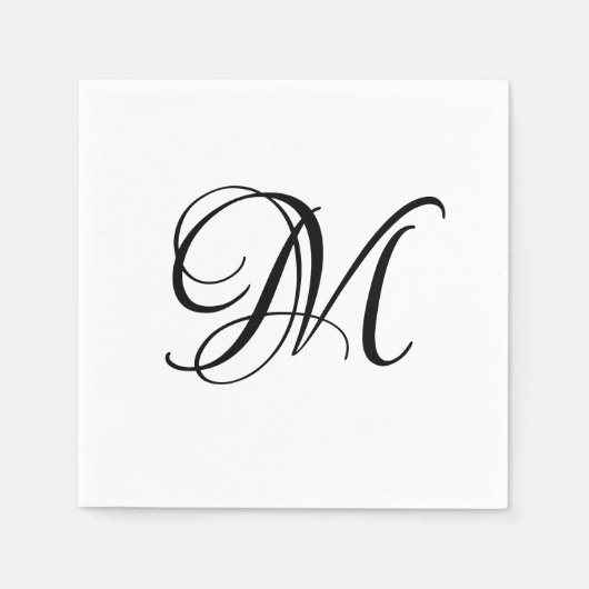 Serviette En Papier Initiale de monogramme moderne (Devant)