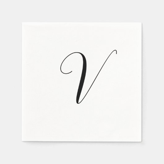 Serviette En Papier Initiale de monogramme personnalisé script (Devant)