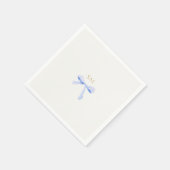 Serviette En Papier Initiales blanches | Mariage de ruban (Coin)