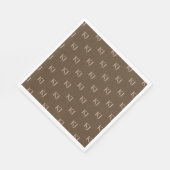 Serviette En Papier Initiales Brown et beige Motif (Coin)
