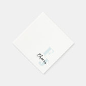 Serviette En Papier Initiales ・ Classique Gras Moderne Monogramme Bleu (Coin)