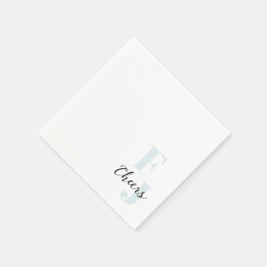 Serviette En Papier Initiales ・ Classique Gras Moderne Monogramme Bleu (Coin)