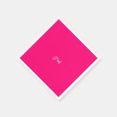 Serviette En Papier Initiales couleur rose néon fluorescent nom de cou (Coin)