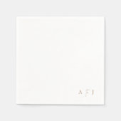 Serviette En Papier Initiales de coin moderne "à" coin Mariage (Devant)