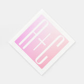 Serviette En Papier Initiales de couple | Gradation rose subtile (Coin)