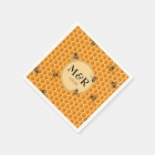 Serviette En Papier Initiales de monogramme d'abeilles miel Mariage d' (Coin)