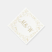 Serviette En Papier Initiales de monogramme d'or Script Gold Dust (Coin)