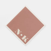 Serviette En Papier Initiales de monogramme moderne gras Terracotta Ro (Coin)