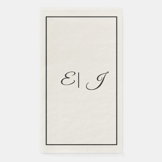 Serviette En Papier Initiales de monogramme rétro écriture classique m (Devant)